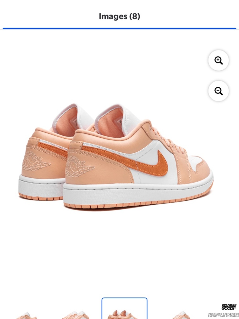 Nike Women's Air Jordan 1 Low 'Sunset Haze' Bright Citrus DC0774 801 Size 9 - Picture 2 of 8